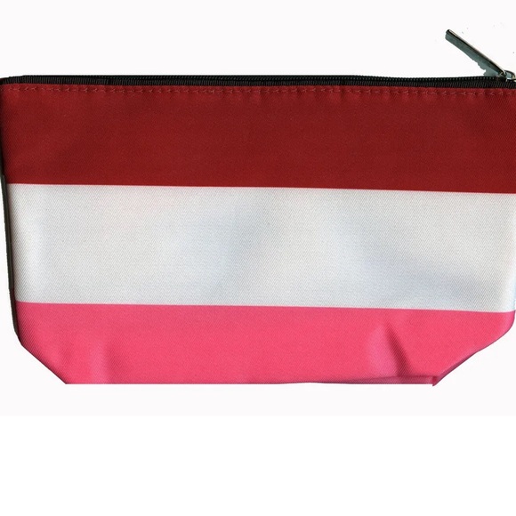Clinique x Kate Spade Tote Bag & Makeup Bag "Hello Gorgeous" Red White Pink 2023 - Picture 5 of 5